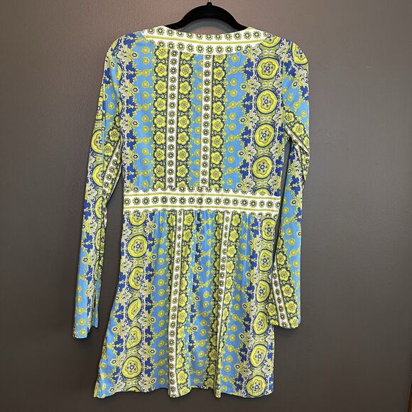 Athleta Nirvana Tunic In Blue Skies Ornate Retro Bright Long Sleeves Women Small - Picture 8 of 8